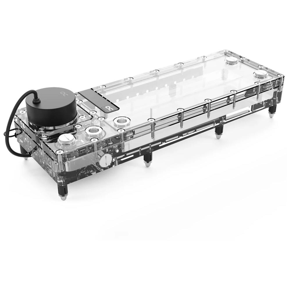 A large main feature product image of Alphacool Core Flat 360 ARGB D5 Pump/Reservoir Combo