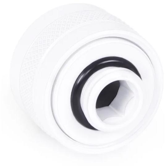 A large main feature product image of Alphacool Eiszapfen PRO G1/4" 16mm Hard Tube Compression Fitting 6-Pack (White)