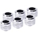 A product image of Alphacool Eiszapfen PRO G1/4" 16mm Hard Tube Compression Fitting 6-Pack (Chrome)