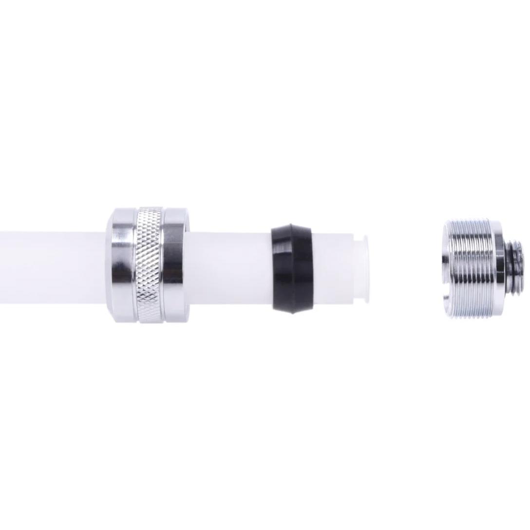 A large main feature product image of Alphacool Eiszapfen PRO G1/4" 16mm Hard Tube Compression Fitting 6-Pack (Chrome)