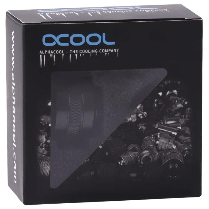 A large main feature product image of Alphacool Eiszapfen PRO G1/4" 16mm Hard Tube Compression Fitting (Black)
