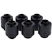 A product image of Alphacool Eiszapfen G1/4" 10/13mm Soft Tube Compression Fitting 6-Pack (Black)