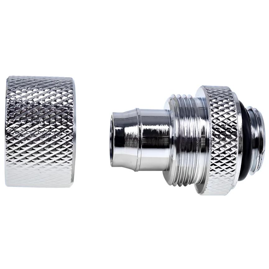 A large main feature product image of Alphacool Eiszapfen G1/4" 10/13mm Soft Tube Compression Fitting 6-Pack (Chrome)