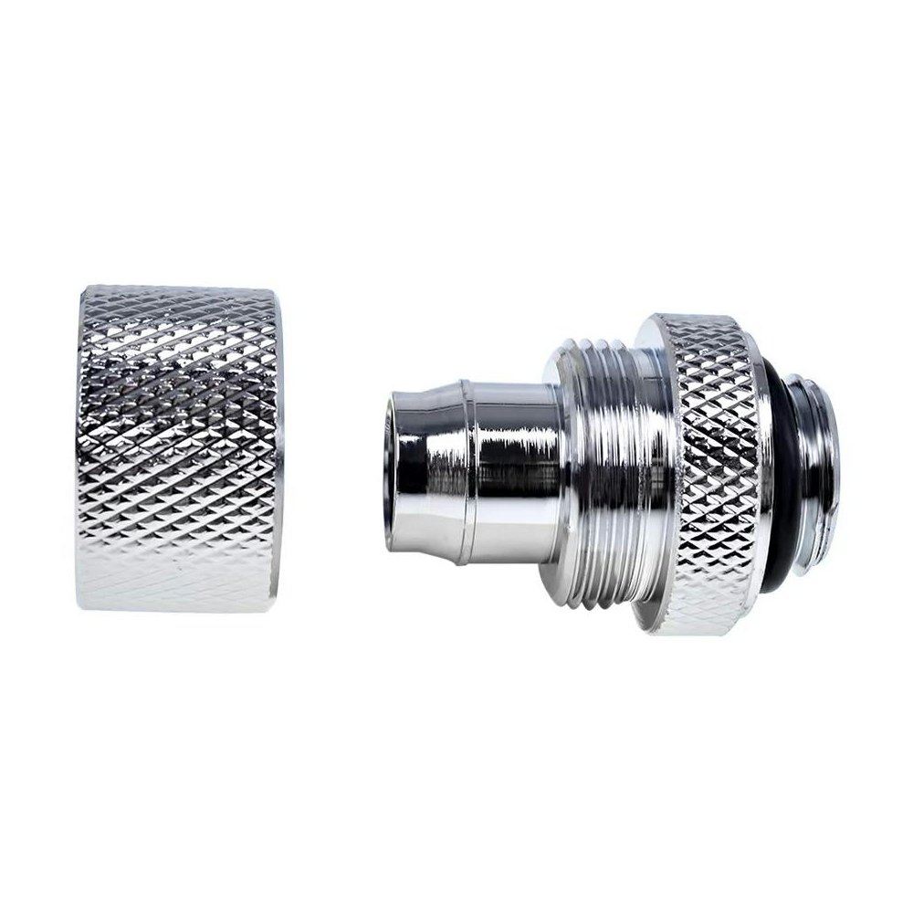 A large main feature product image of Alphacool Eiszapfen G1/4" 10/13mm Soft Tube Compression Fitting 6-Pack (Chrome)