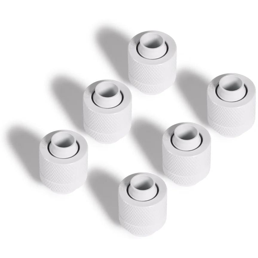 A large main feature product image of Alphacool Eiszapfen G1/4" 10/13mm Soft Tube Compression Fitting 6-Pack (White)