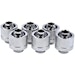 A product image of Alphacool Eiszapfen G1/4" 10/16mm Soft Tube Compression Fitting 6-Pack (Chrome)