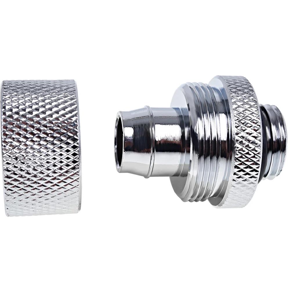 A large main feature product image of Alphacool Eiszapfen G1/4" 10/16mm Soft Tube Compression Fitting 6-Pack (Chrome)