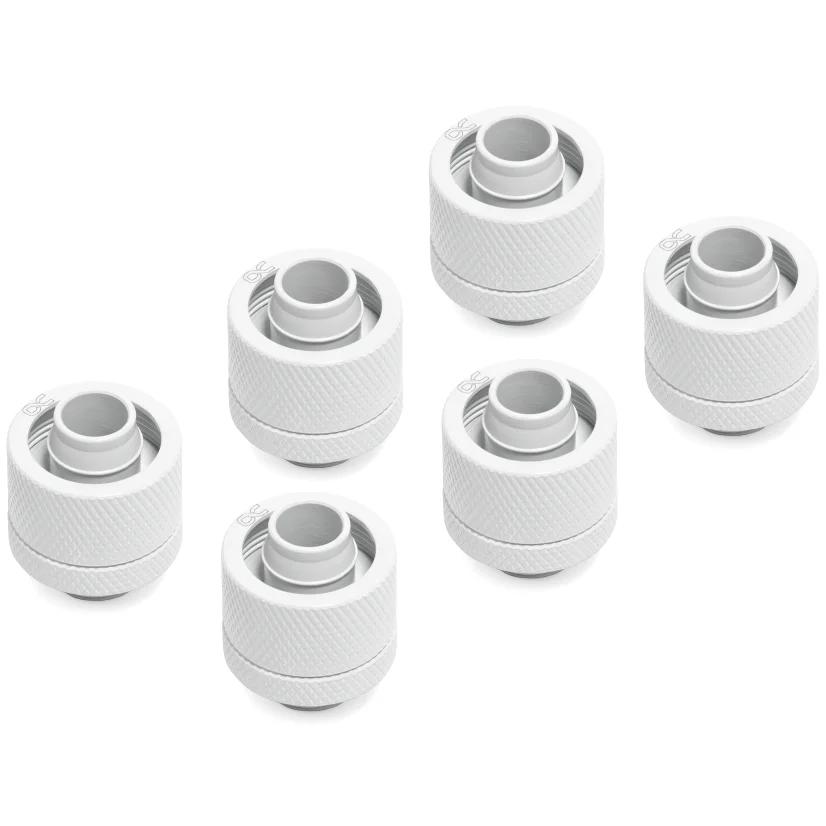 A large main feature product image of Alphacool Eiszapfen G1/4" 10/16mm Soft Tube Compression Fitting 6-Pack (White)