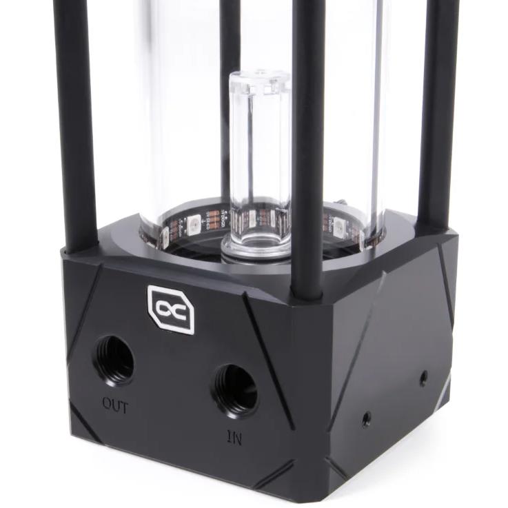 A large main feature product image of Alphacool Eisbecher 250 Aurora ARGB D5 Pump/Reservoir Combo (Acetal/Glass)
