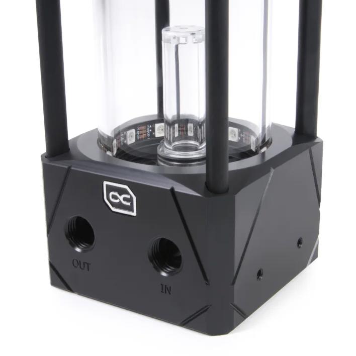 A large main feature product image of Alphacool Eisbecher 150 Aurora ARGB D5 Pump/Reservoir Combo (Acetal/Glass)