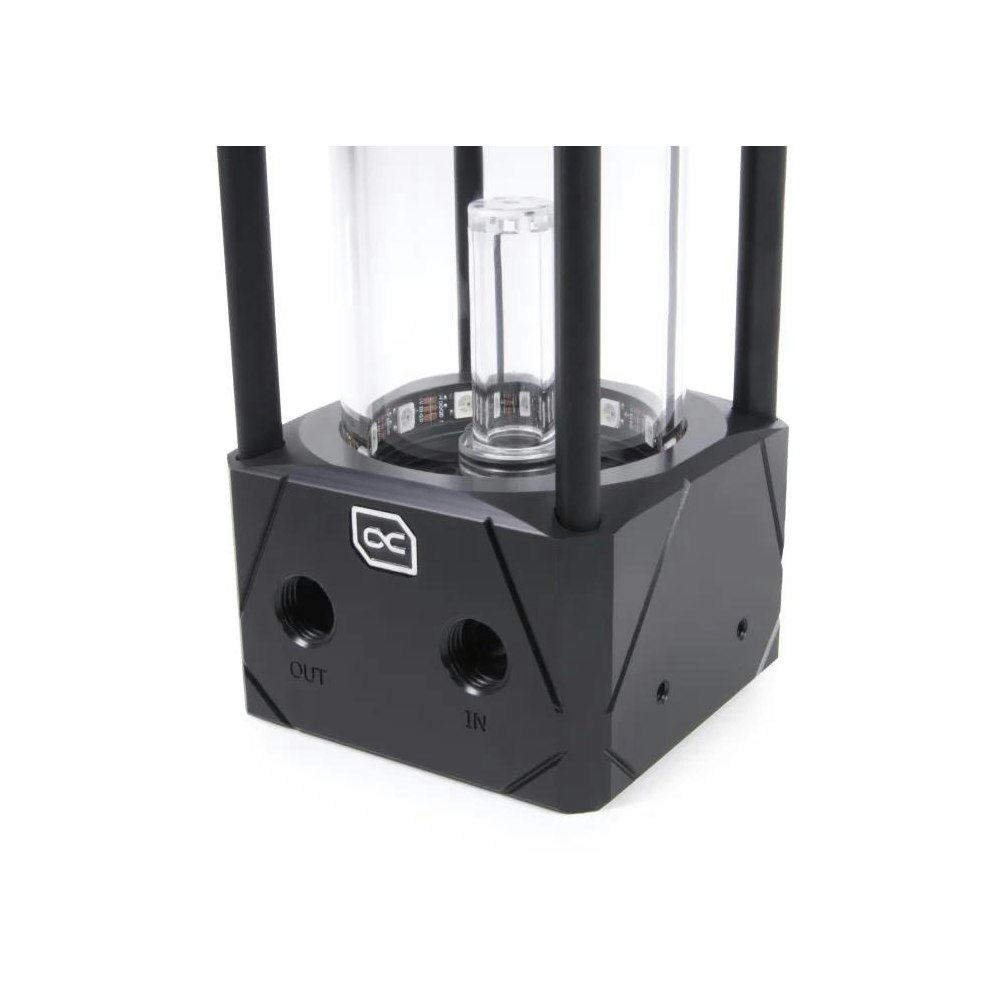 A large main feature product image of Alphacool Eisbecher 150 Aurora ARGB D5 Pump/Reservoir Combo (Acetal/Glass)