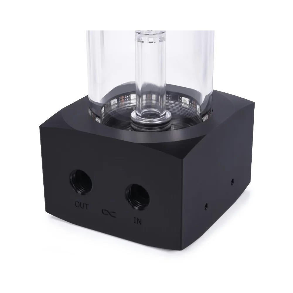 A large main feature product image of Alphacool Core 100 Aurora ARGB D5 Pump/Reservoir Combo (Acetal/Acrylic)