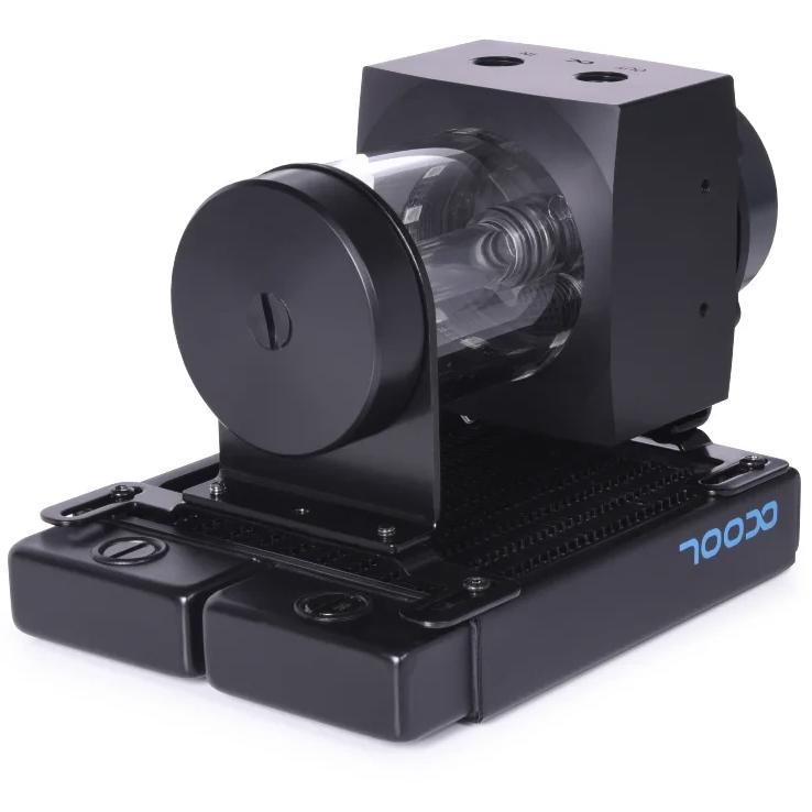 A large main feature product image of Alphacool Core 100 Aurora ARGB D5 Reservoir (Acetal/Acrylic)