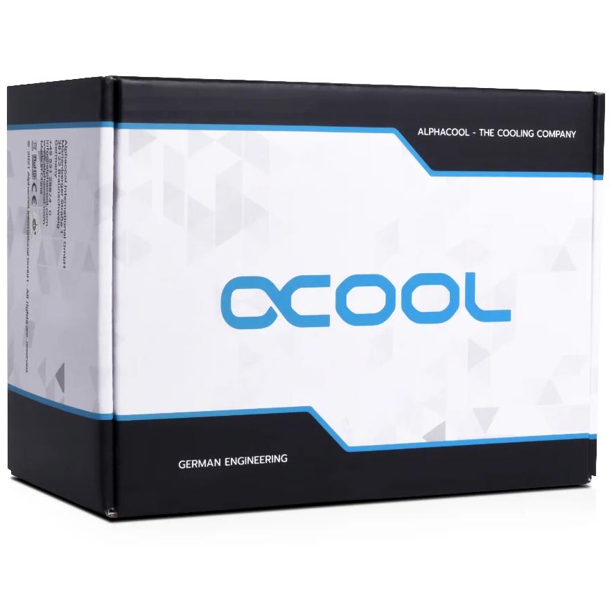 A large main feature product image of Alphacool Core 100 Aurora ARGB D5 Reservoir (Acetal/Acrylic)