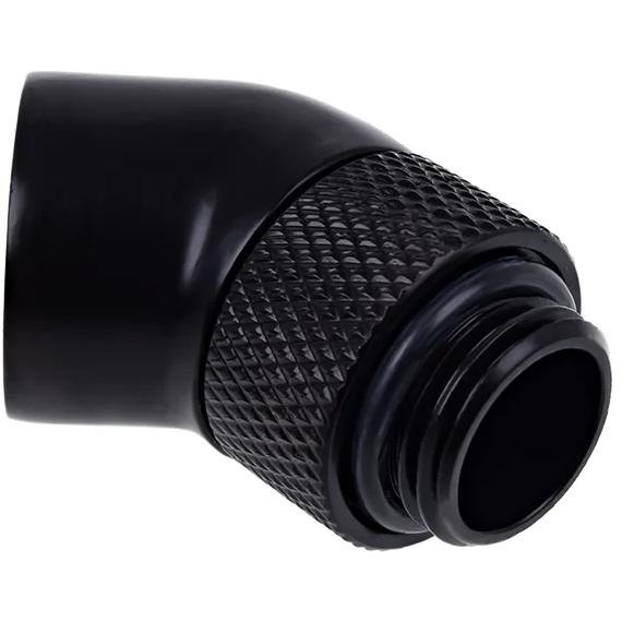 A large main feature product image of Alphacool Eiszapfen G1/4" 45 Degree Rotary Fitting (Black)