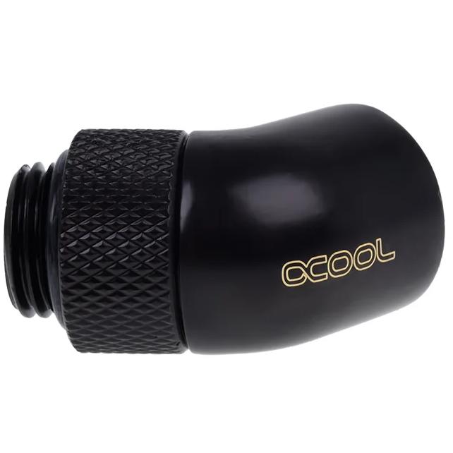 A large main feature product image of Alphacool Eiszapfen G1/4" 45 Degree Rotary Fitting (Black)