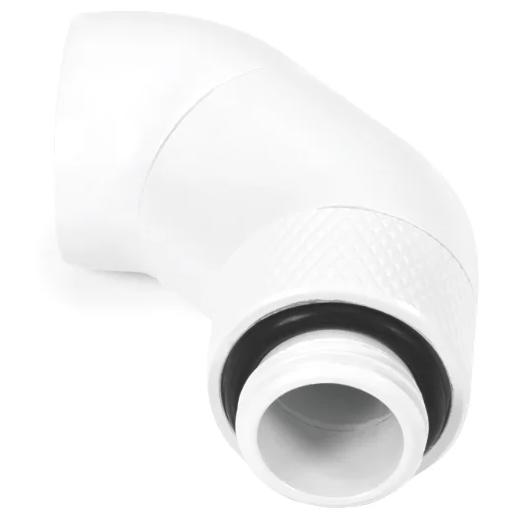 A large main feature product image of Alphacool Eiszapfen G1/4" 45 Degree Double Rotary Fitting (White)