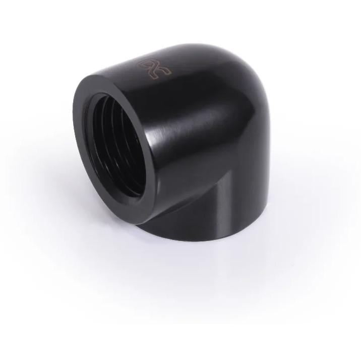 A large main feature product image of Alphacool Eiszapfen G1/4" 90 Degree 20mm Elbow Fitting (Black)