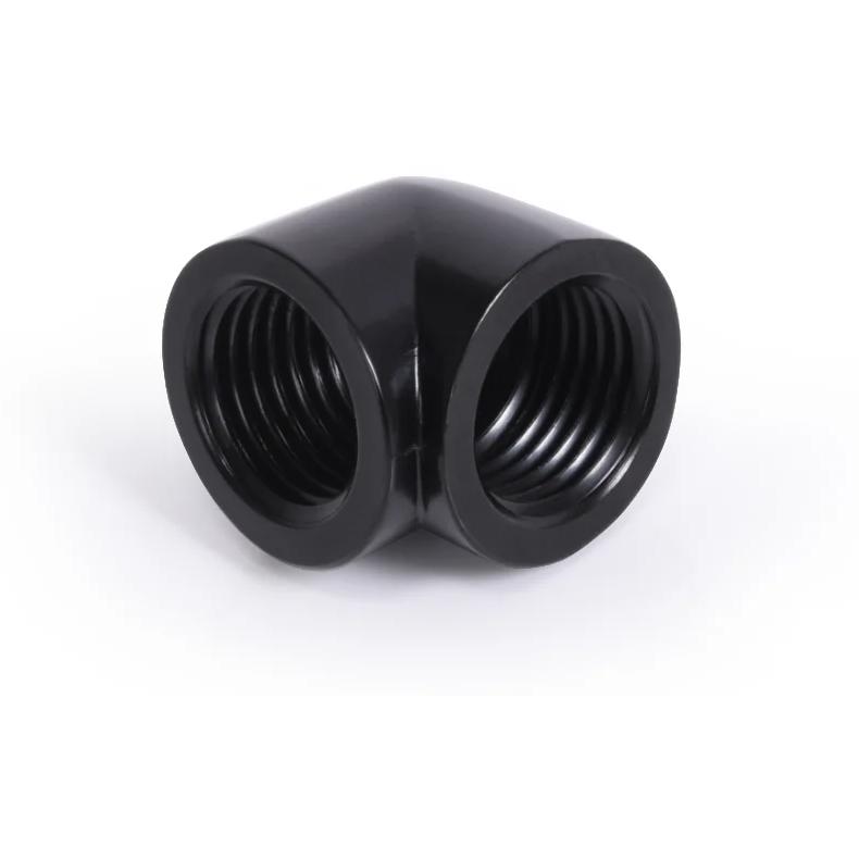 A large main feature product image of Alphacool Eiszapfen G1/4" 90 Degree 20mm Elbow Fitting (Black)