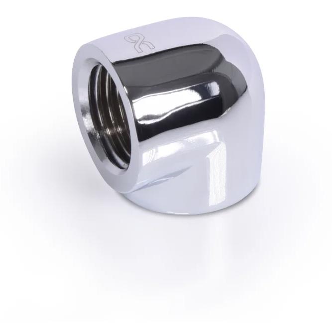 A large main feature product image of Alphacool Eiszapfen G1/4" 90 Degree 20mm Elbow Fitting (Chrome)
