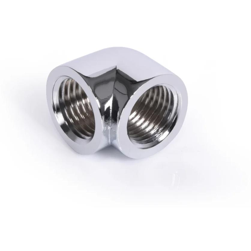 A large main feature product image of Alphacool Eiszapfen G1/4" 90 Degree 20mm Elbow Fitting (Chrome)