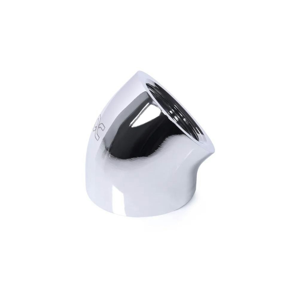 A large main feature product image of Alphacool Eiszapfen G1/4" 45 Degree Elbow Fitting (Chrome)