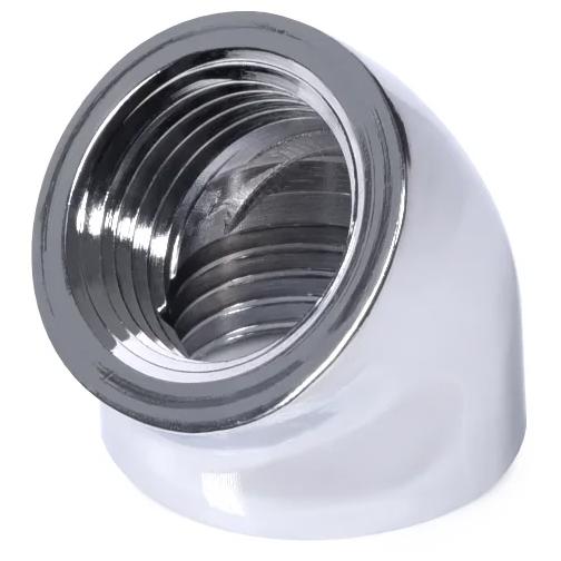 A large main feature product image of Alphacool Eiszapfen G1/4" 45 Degree Elbow Fitting (Chrome)