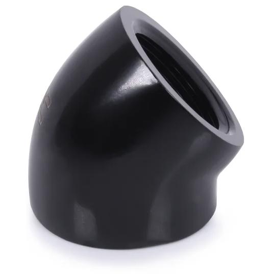 A large main feature product image of Alphacool Eiszapfen G1/4" 45 Degree Elbow Fitting (Black)