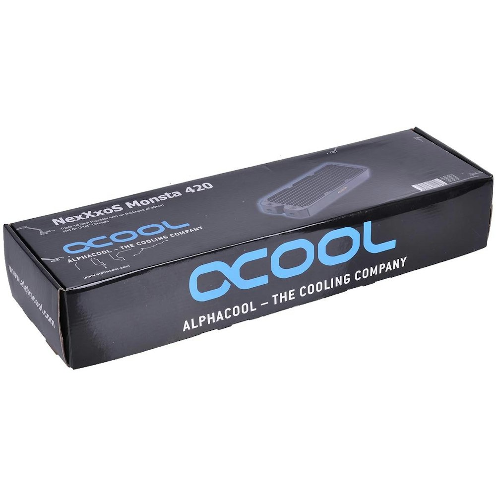 A large main feature product image of Alphacool NexXxoS Monsta Full Copper 420 x 86mm Radiator