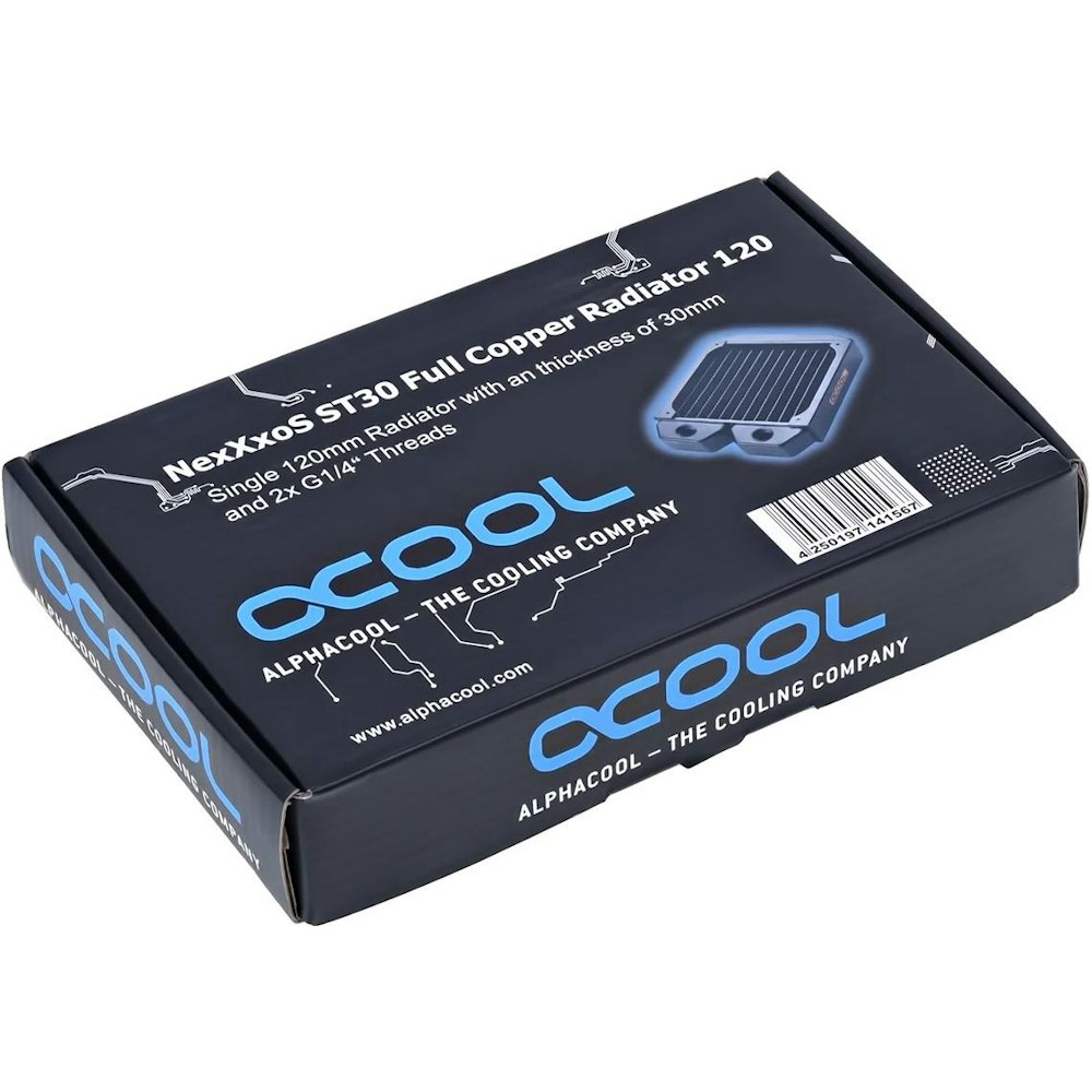 A large main feature product image of Alphacool NexXxoS ST30 Full Copper 120 x 30mm Radiator