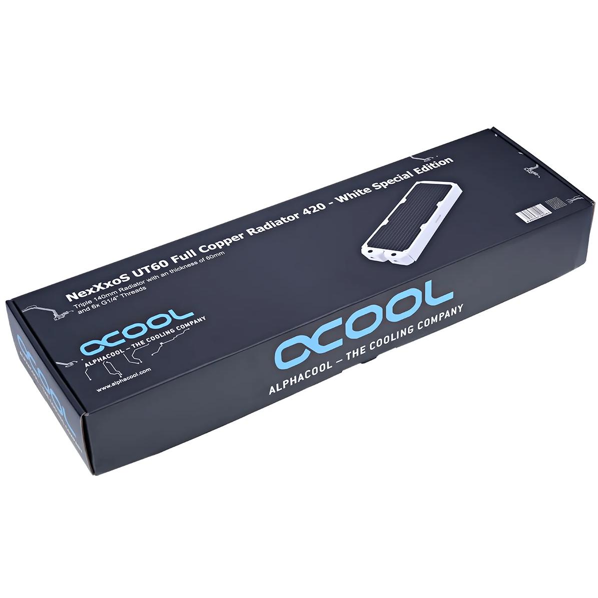A large main feature product image of Alphacool NexXxoS UT60 Full Copper 420 x 60mm Radiator (White)