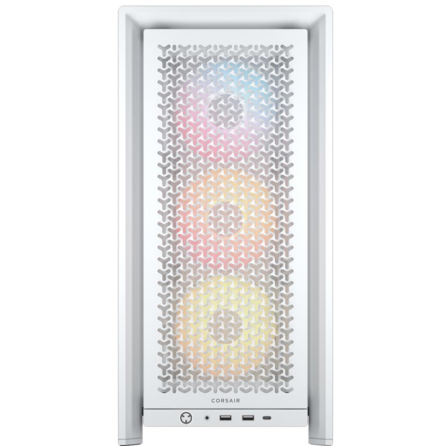 A large main feature product image of Corsair Frame 4000D RS ARGB Mid Tower Case (White)