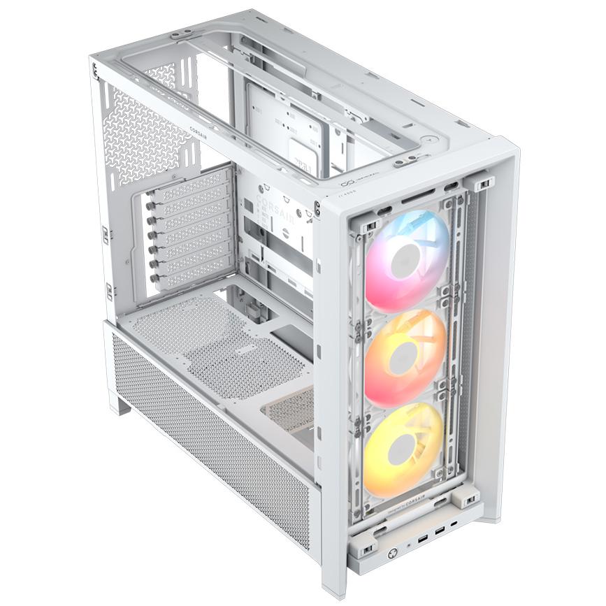 A large main feature product image of Corsair Frame 4000D RS ARGB Mid Tower Case (White)