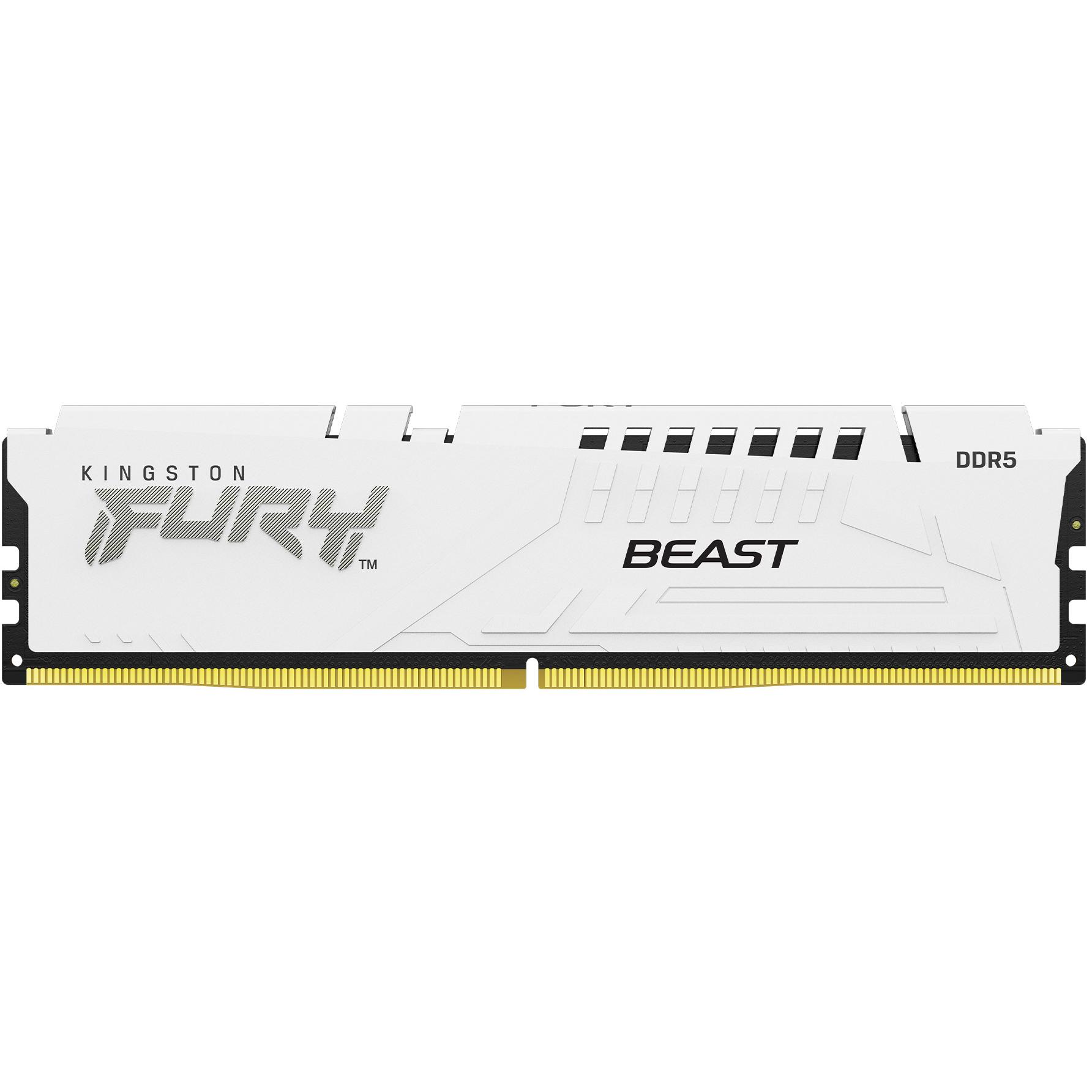 A large main feature product image of Kingston FURY 32GB Kit (2x16GB) DDR5-6000 C36 - White
