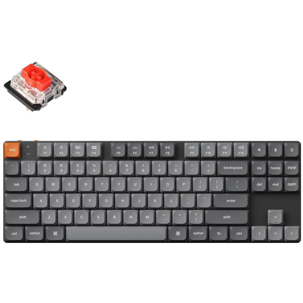A large main feature product image of Keychron K1 Max - 80% Low Profile QMK RGB Wireless Custom Mechanical Keyboard (Gateron MX 2.0 Red Switch)