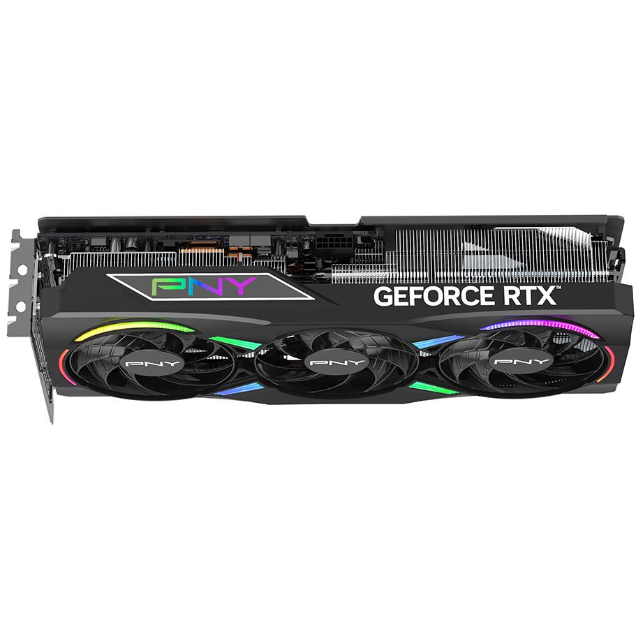 A large main feature product image of PNY GeForce RTX 5070 Ti ARGB OC 16GB