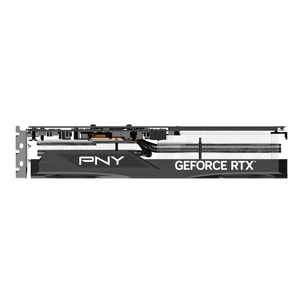 A large main feature product image of PNY GeForce RTX 5070 Ti OC 16GB GDDR7