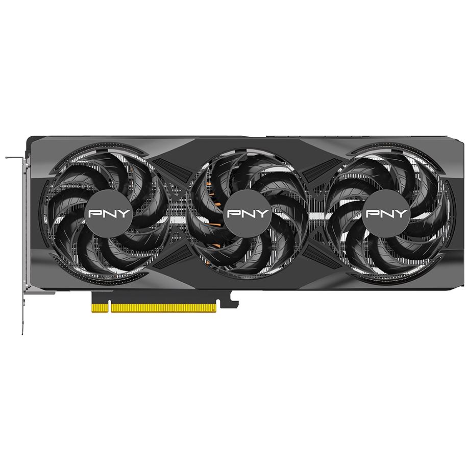 A large main feature product image of PNY GeForce RTX 5070 Ti OC 16GB GDDR7