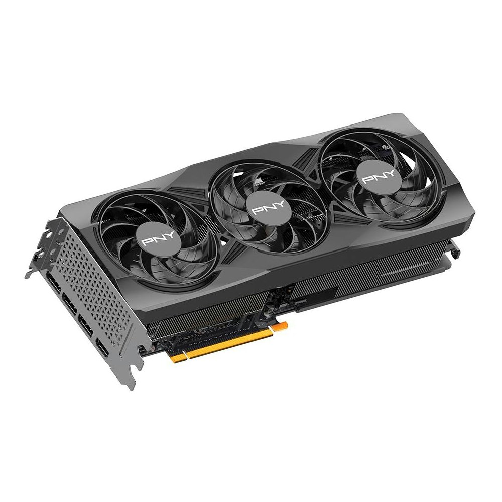 A large main feature product image of PNY GeForce RTX 5070 Ti OC 16GB GDDR7