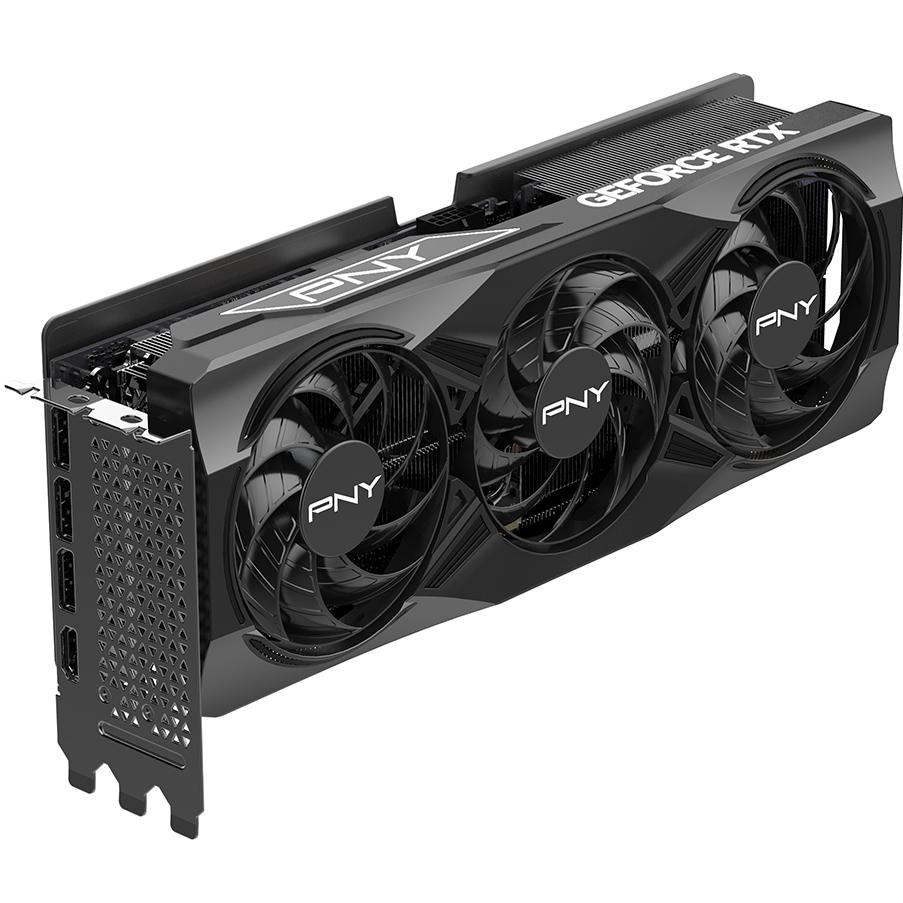 A large main feature product image of PNY GeForce RTX 5070 Ti OC 16GB GDDR7