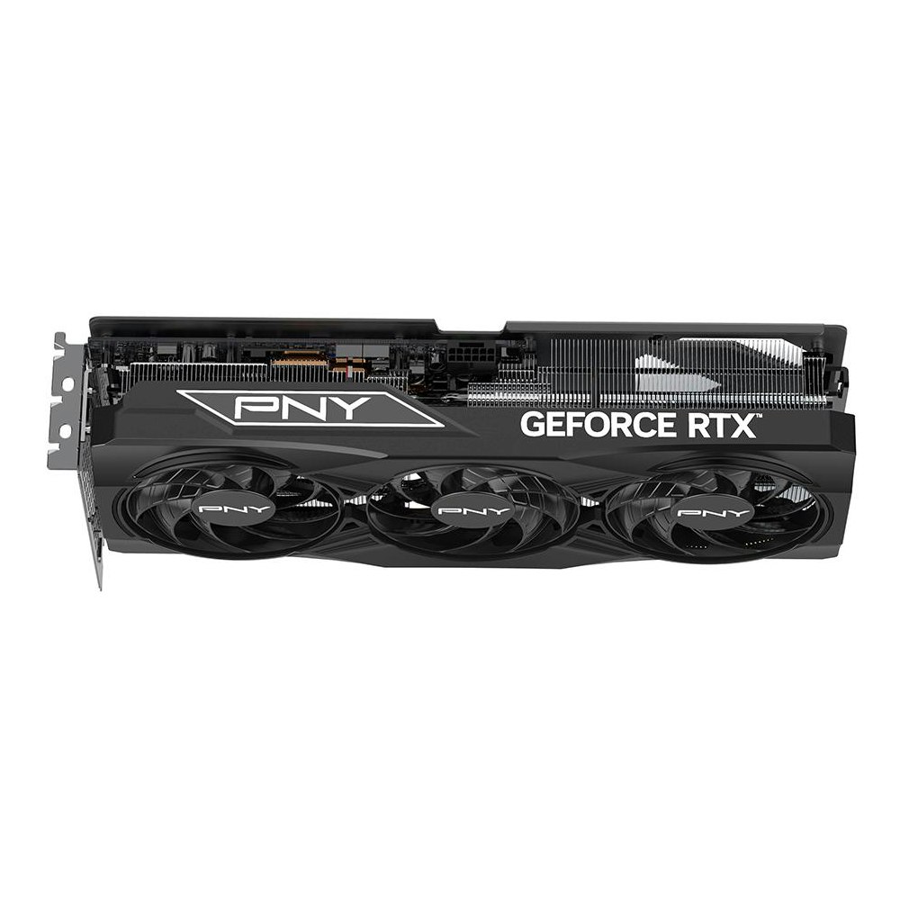 A large main feature product image of PNY GeForce RTX 5070 Ti OC 16GB GDDR7
