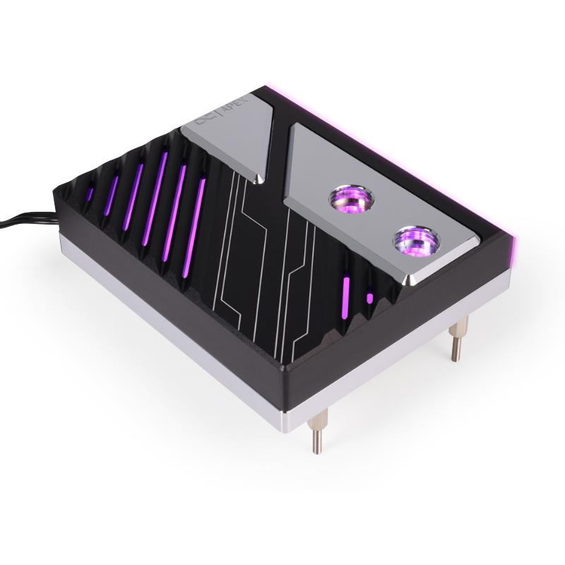 A large main feature product image of Alphacool Apex 1 ARGB CPU Water Block for AMD