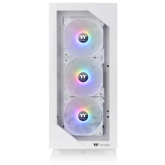 A large main feature product image of Thermaltake View 200 PLUS - ARGB TG Mid Tower Case (Snow)