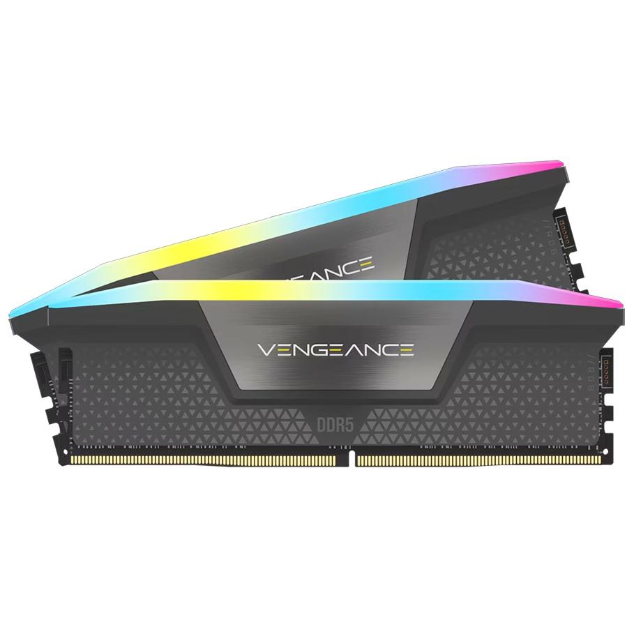 A large main feature product image of Corsair Vengeance RGB 32GB Kit (2x16GB) XMP/EXPO DDR5-6000 C36 (Grey)