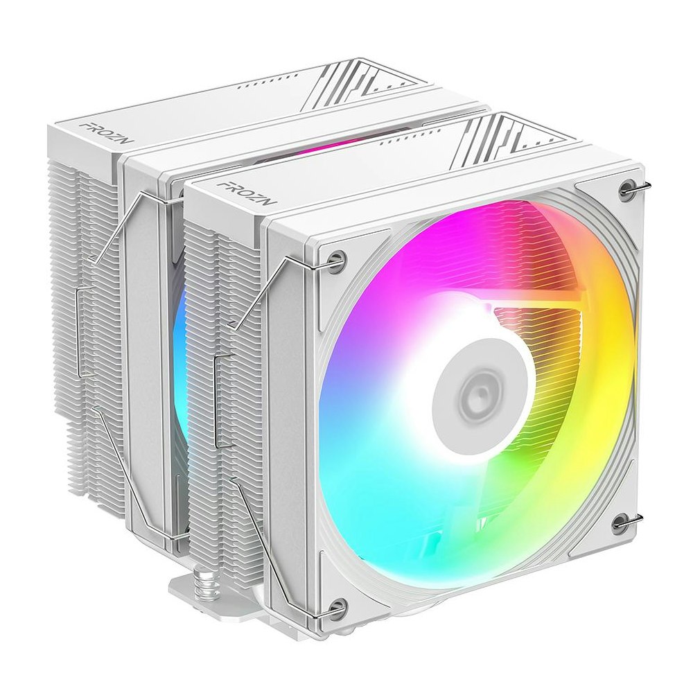 A large main feature product image of ID-COOLING FROZN A620 PRO SE ARGB Dual-Tower CPU Cooler (White)