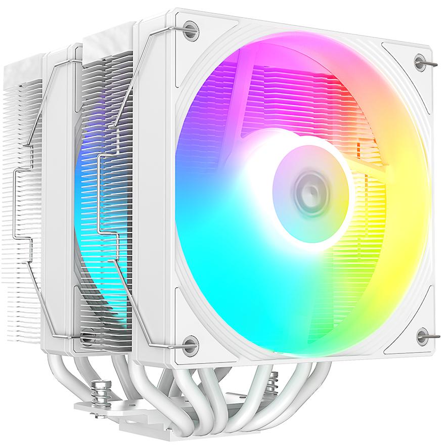 A large main feature product image of ID-COOLING FROZN A620 PRO SE ARGB Dual-Tower CPU Cooler (White)