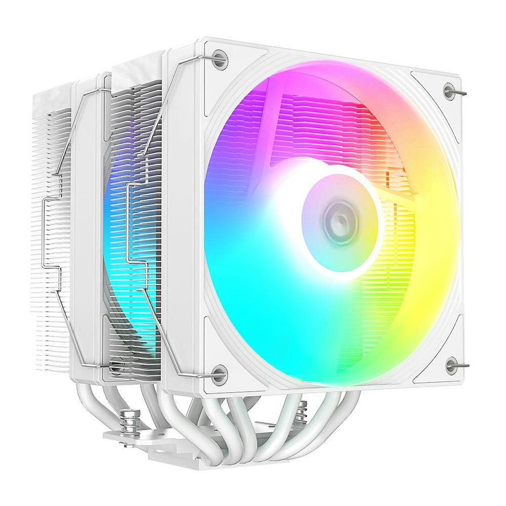 A large main feature product image of ID-COOLING FROZN A620 PRO SE ARGB Dual-Tower CPU Cooler (White)