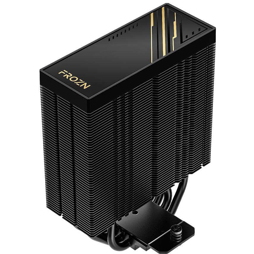 A large main feature product image of ID-COOLING FROZN A410 D CPU Cooler (Black/Gold)