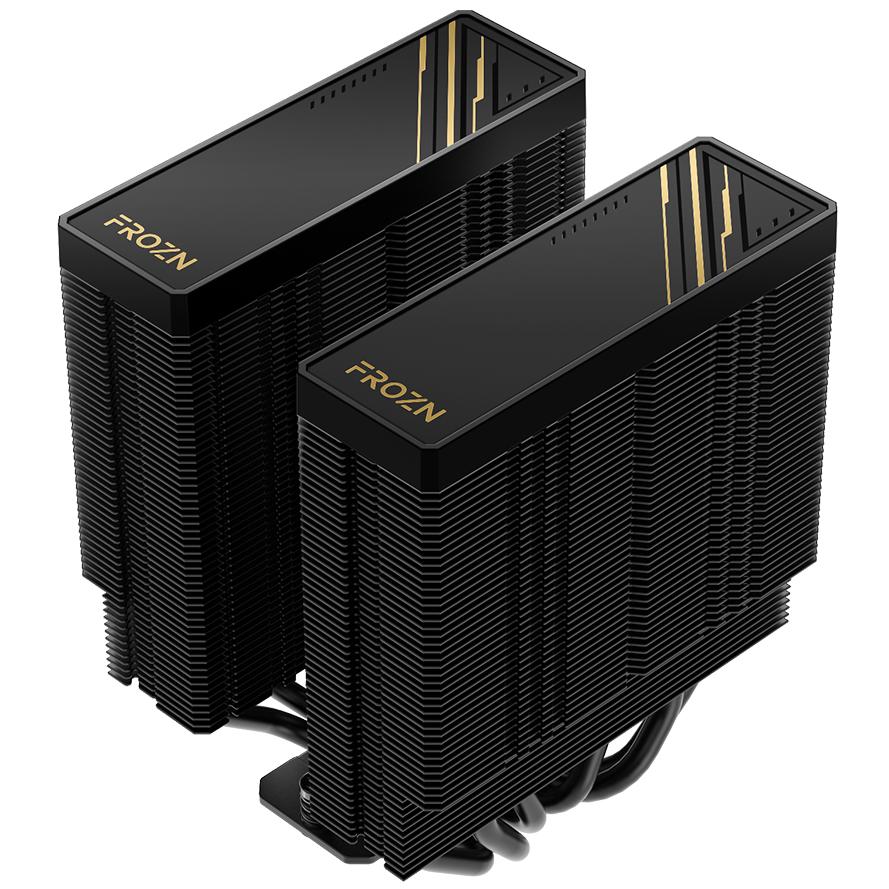 A large main feature product image of ID-COOLING FROZN A620 Dual-Tower CPU Cooler (Black/Gold)