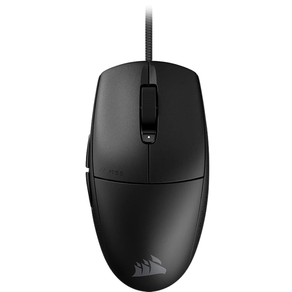 A large main feature product image of Corsair M55 Lightweight Gaming Mouse
